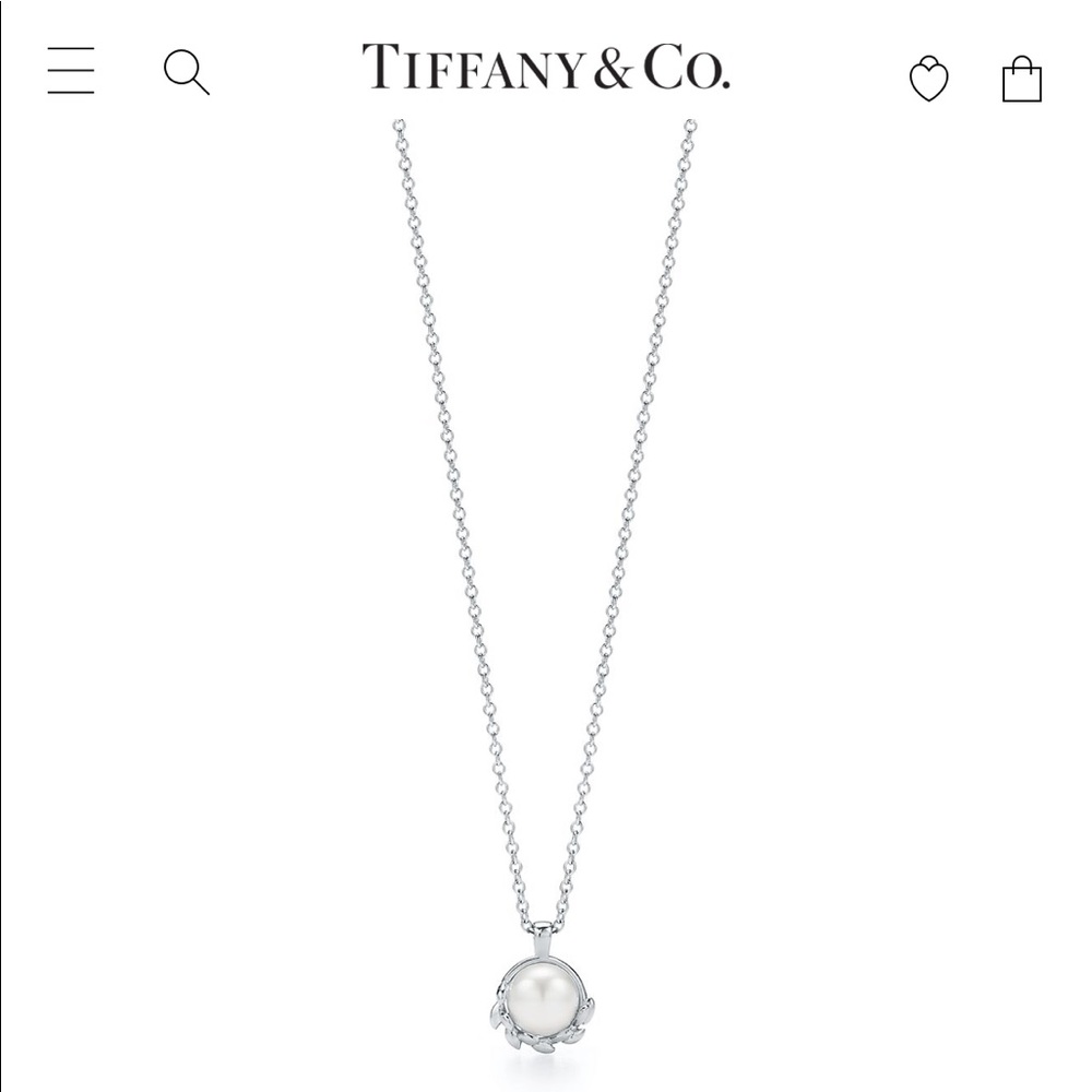 Tiffany Paloma Picasso olive leave pearl necklace